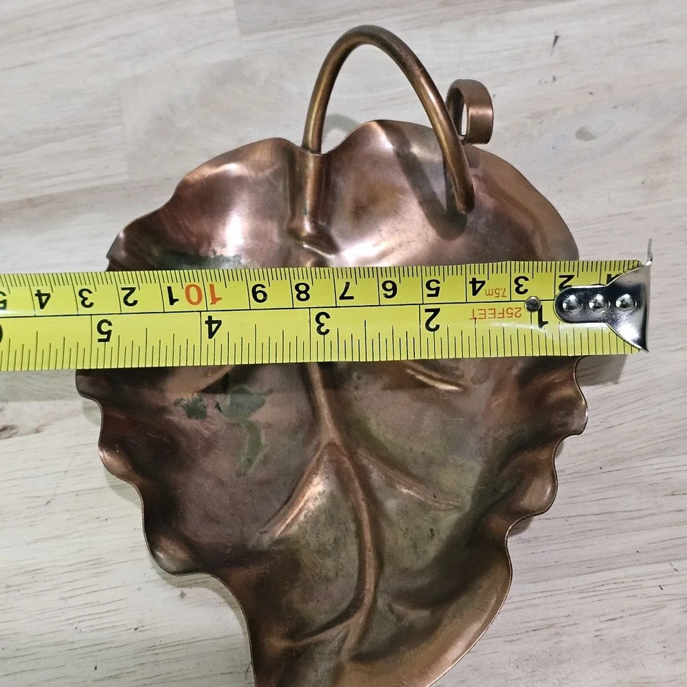 Vintage Gregorian Solid Copper Leaf Dish 6.5